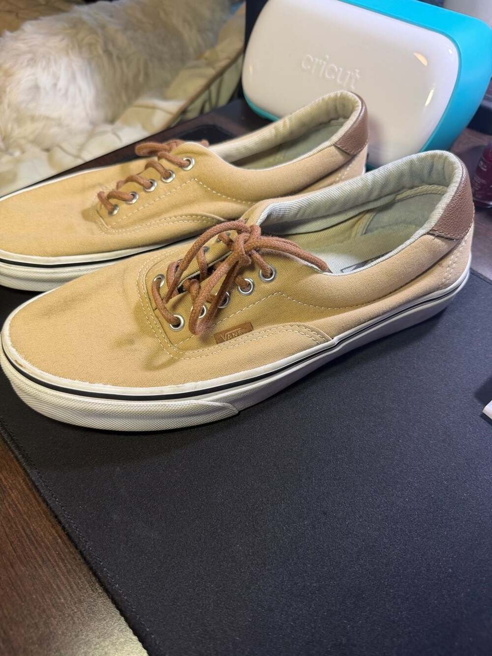 Vans Era 59 Canvas Leather Tan Lace-Up Skate Shoe